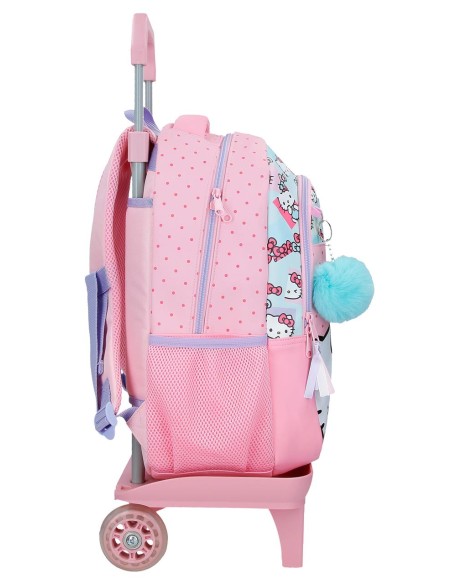 MOCHILA ADAP. 42CM 2C. C/CARRO. HELLO KITTY BOWS